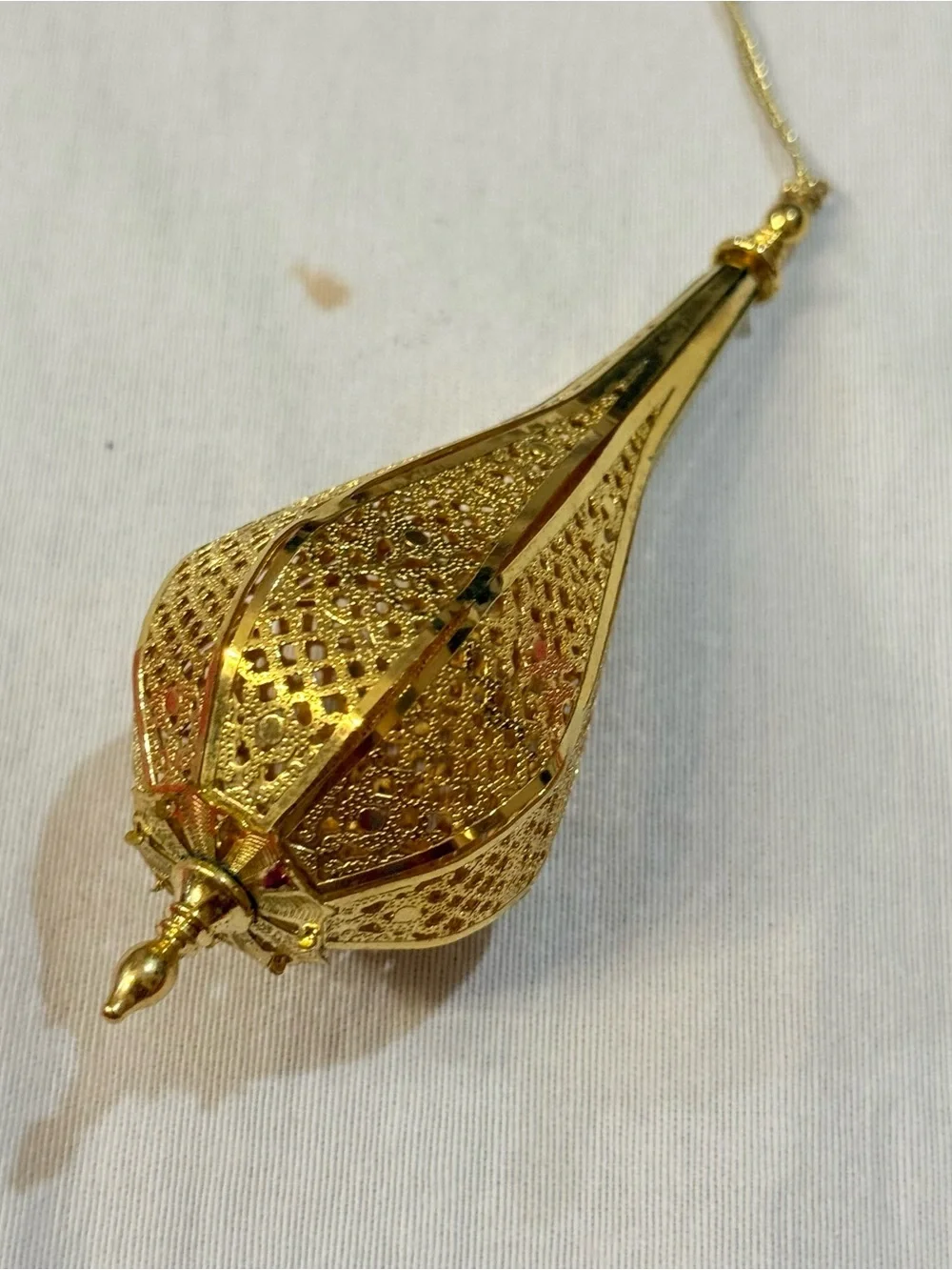 BALDWIN 24kt GOLD FINISH BRASS DROPLET CHRISTMAS ORNAMENT 77020.010 Lot of 2 VTG